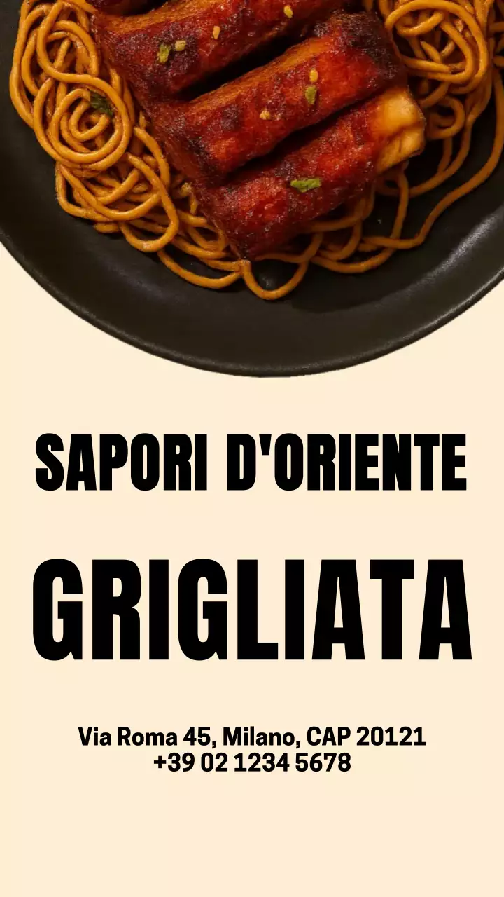 Storia di Instagram della promozione del ristorante Beige Modern