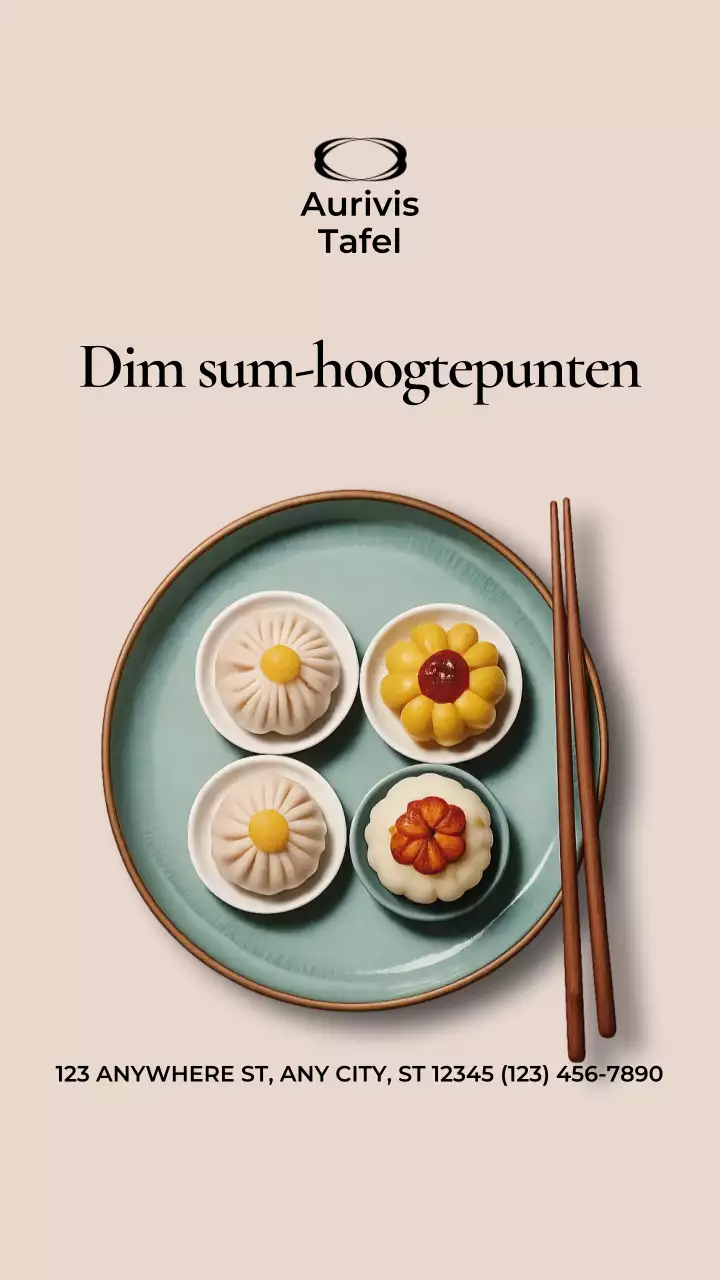 Beige Elegant Dim Sum Menu Instagram Story