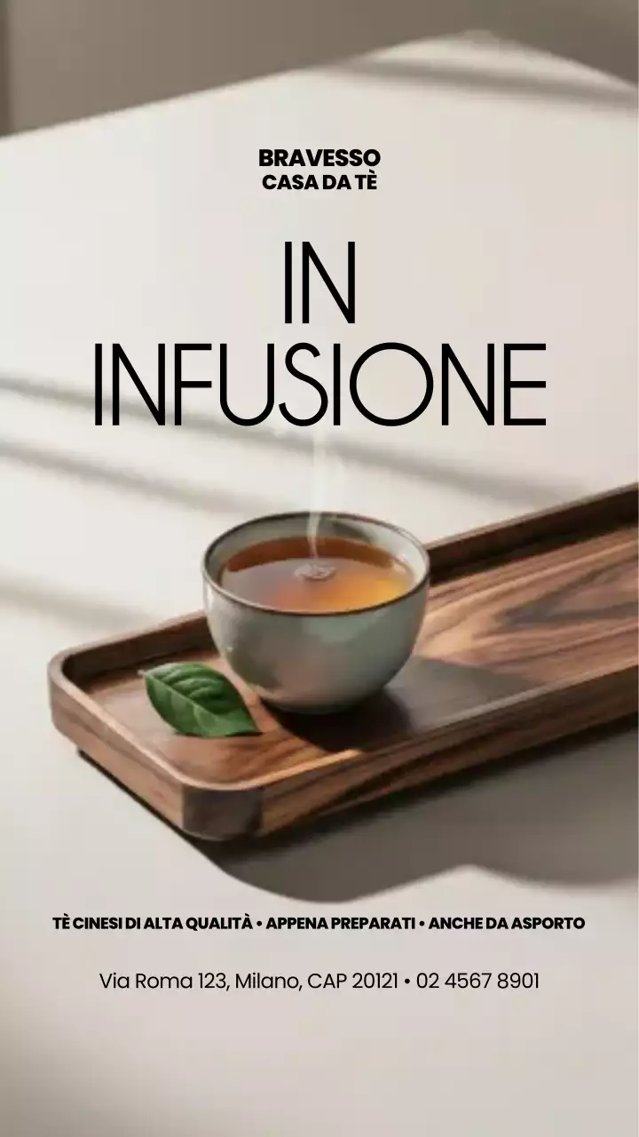 Post Instagram pubblicitario del tè minimalista marrone