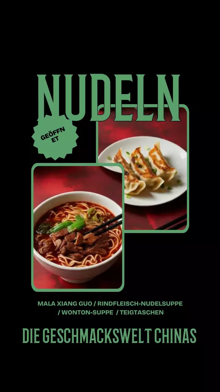 Instagram-Story zur Green Modern Noodle-Werbung