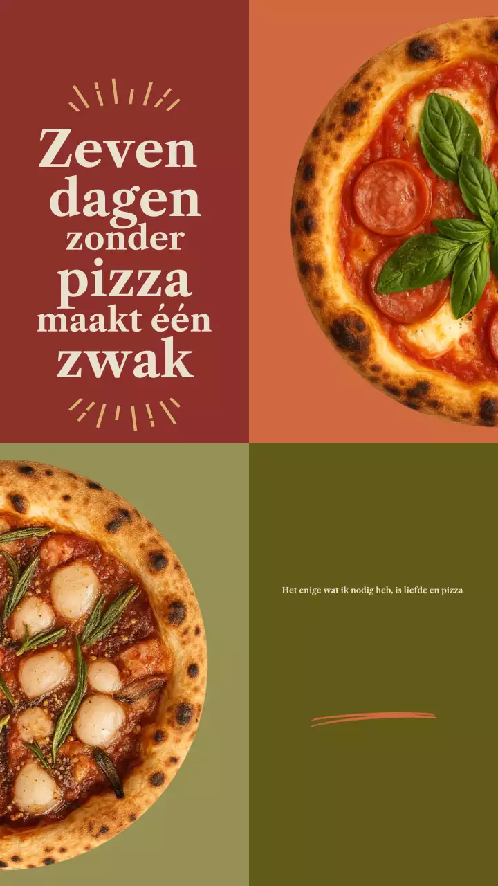 Instagram-bericht over Brown Retro Pizza-advertentie
