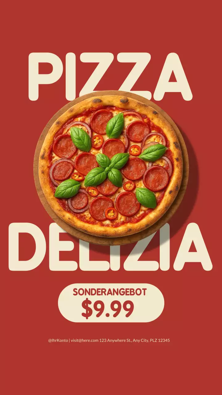 Instagram-Post zur Werbung für Red Bold Pizza