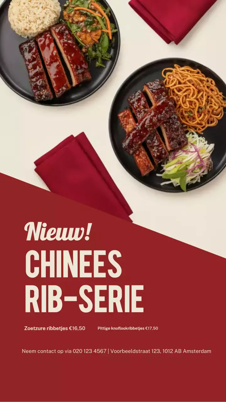 Instagramverhaal van Red Modern Food-advertentie