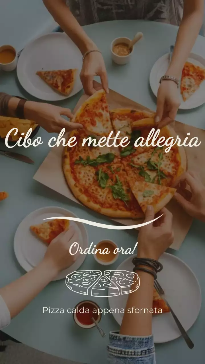 Pubblicità della pizza moderna beige su Instagram