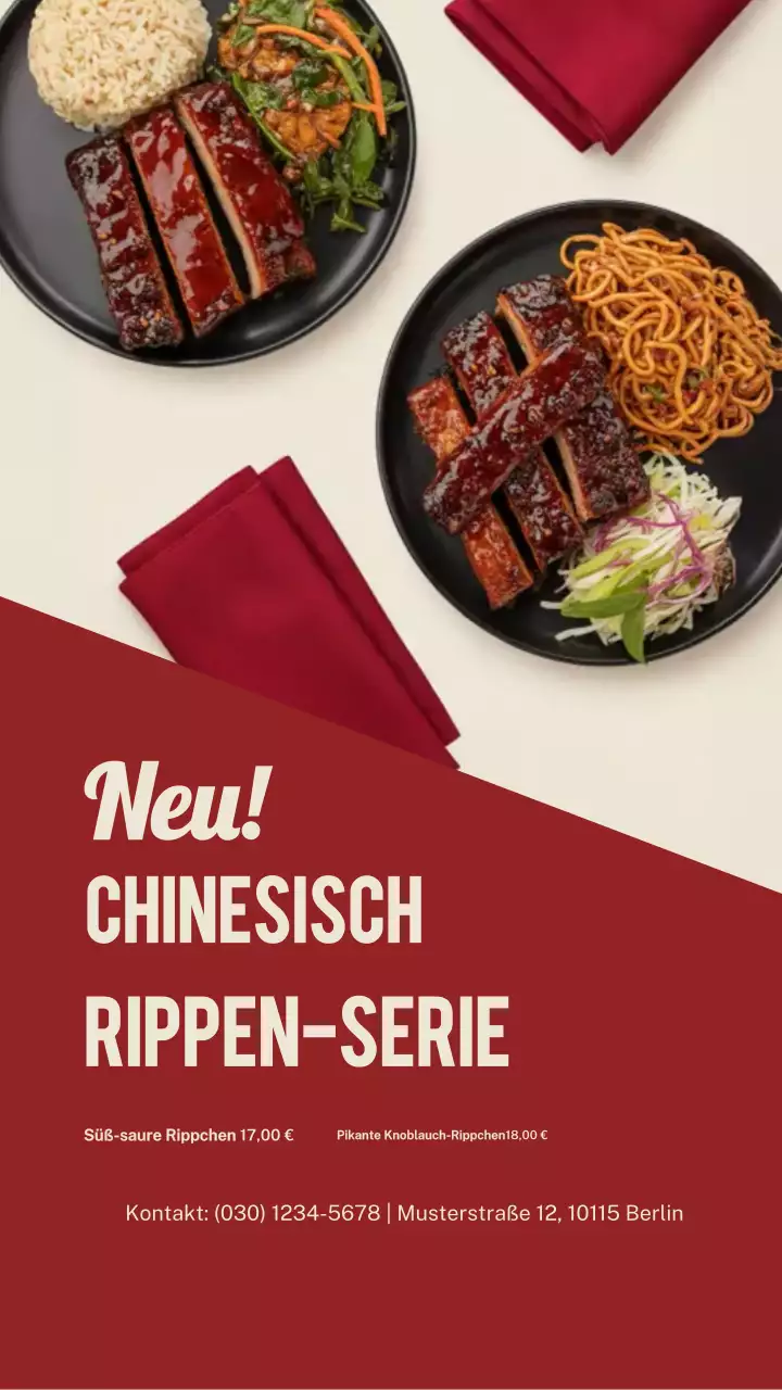 Instagram-Story für Werbung zu Red Modern Food