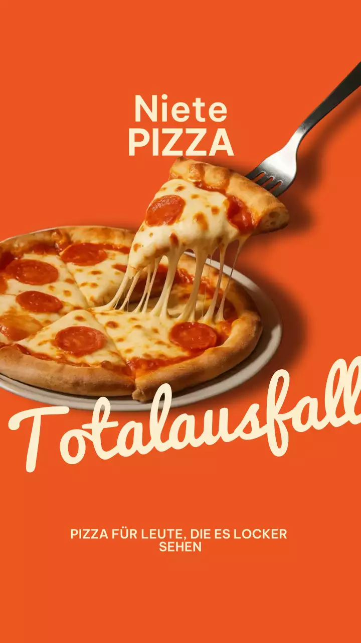 Orange Retro Pizza Werbung Instagram Post