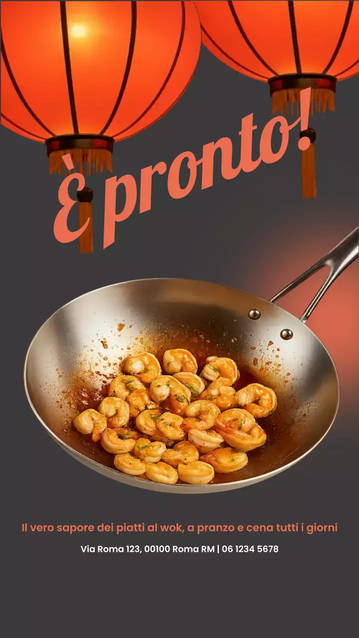 Pubblicità della cucina tradizionale arancione Storia di Instagram