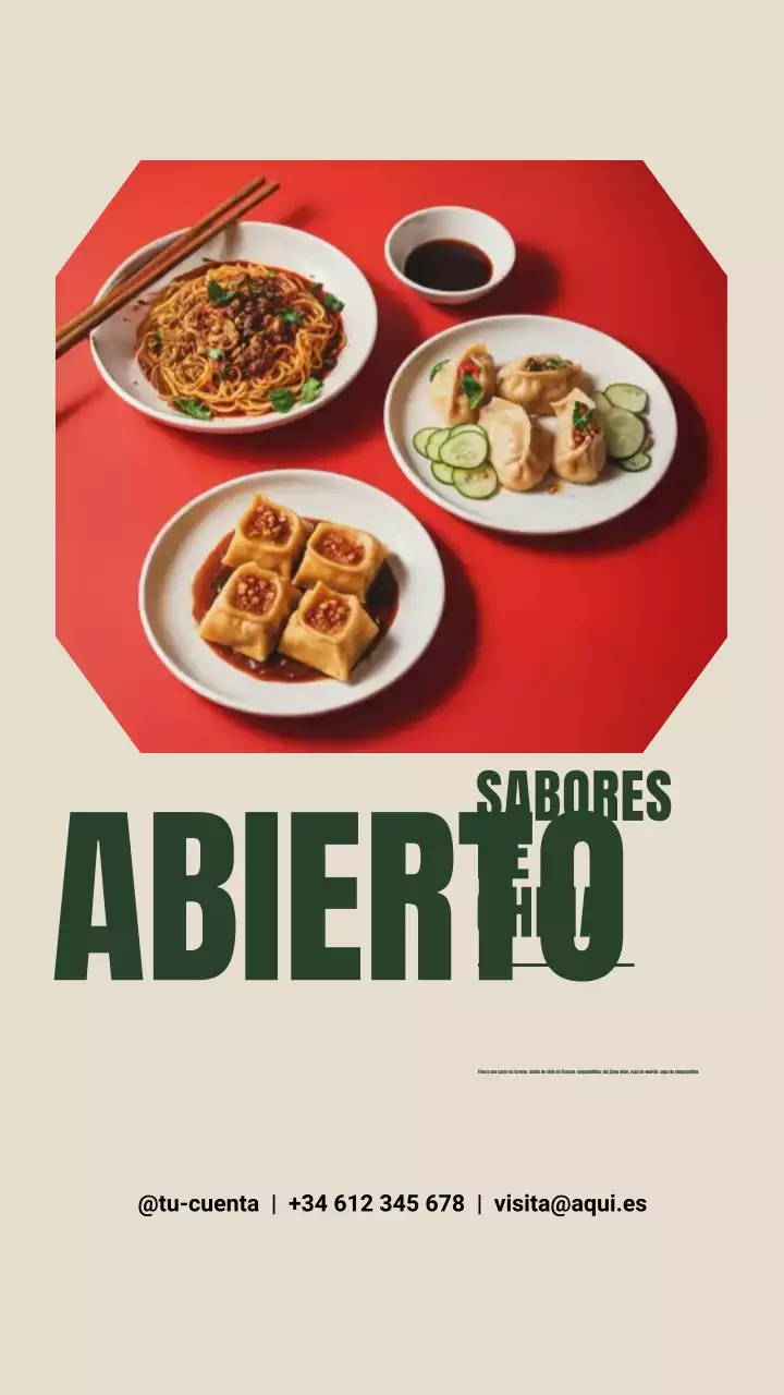 Anuncio de restaurante moderno beige en Instagram