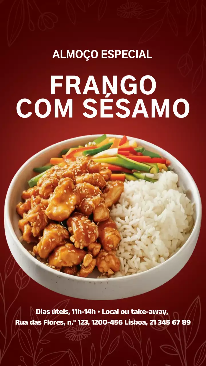 História do Instagram de promoção de alimentos modernos vermelhos