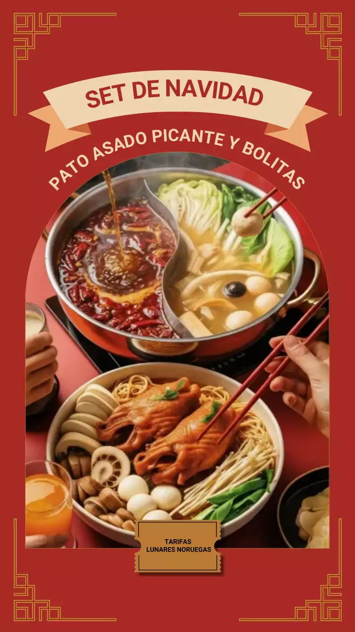 Historia de Instagram de promoción de comida tradicional roja