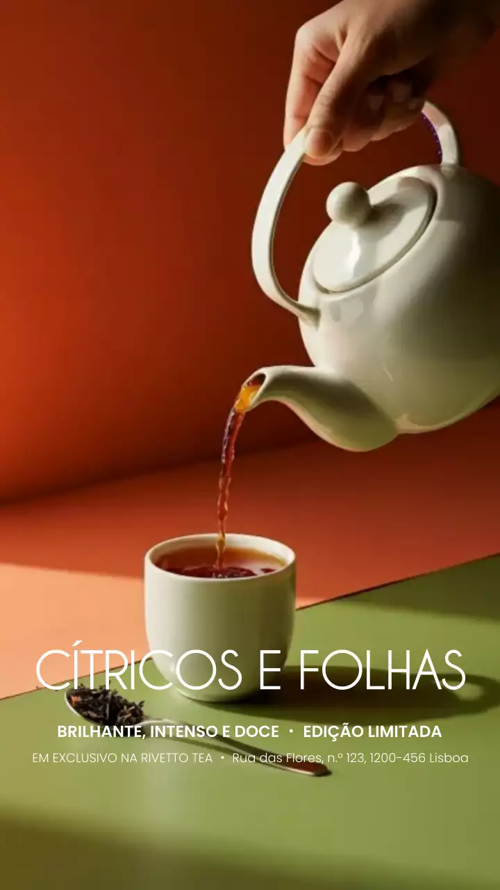 História do Instagram do anúncio do Orange Modern Tea