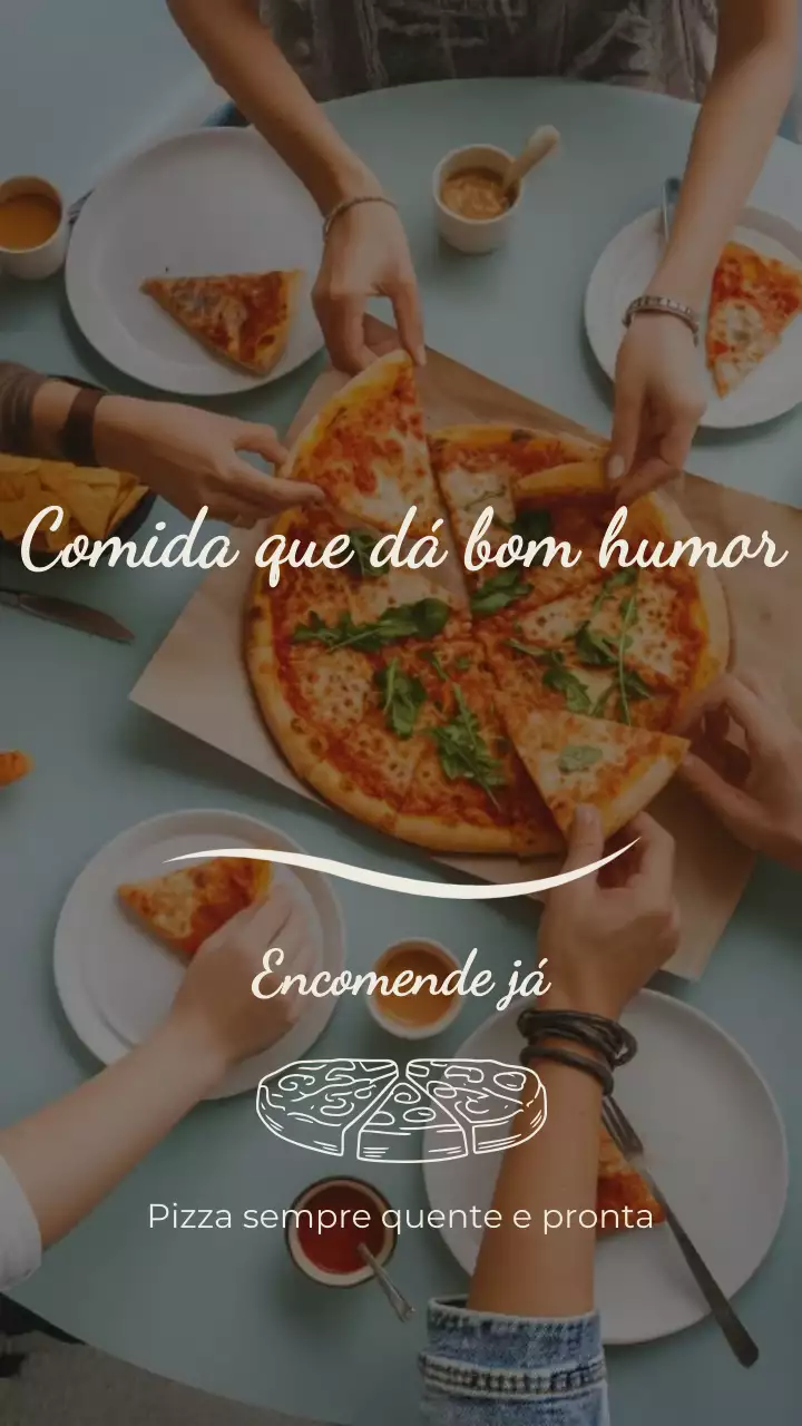 Publicação de pizza moderna bege no Instagram