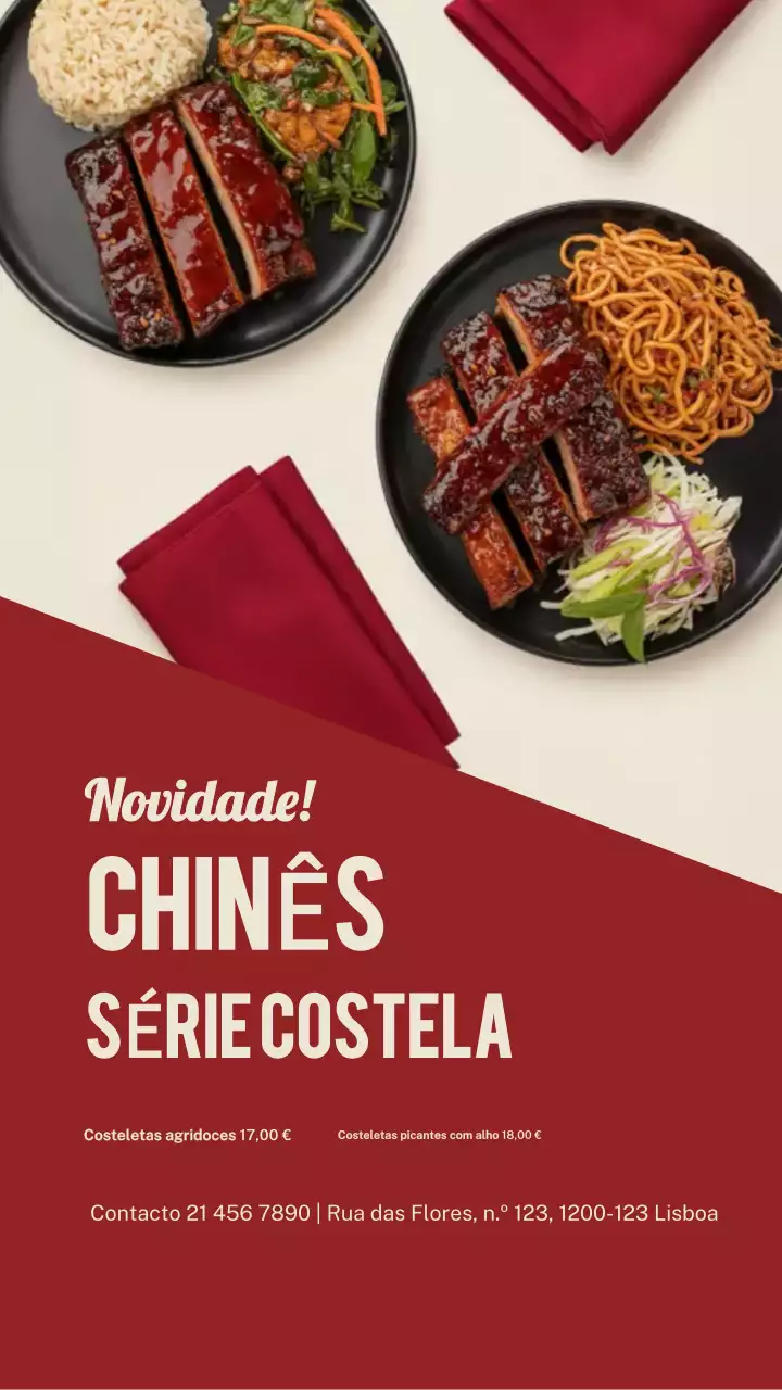 História do Instagram do anúncio de comida moderna vermelha