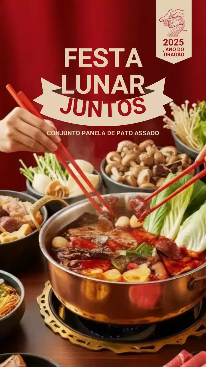 Convite para Hotpot Tradicional Vermelho - História do Instagram