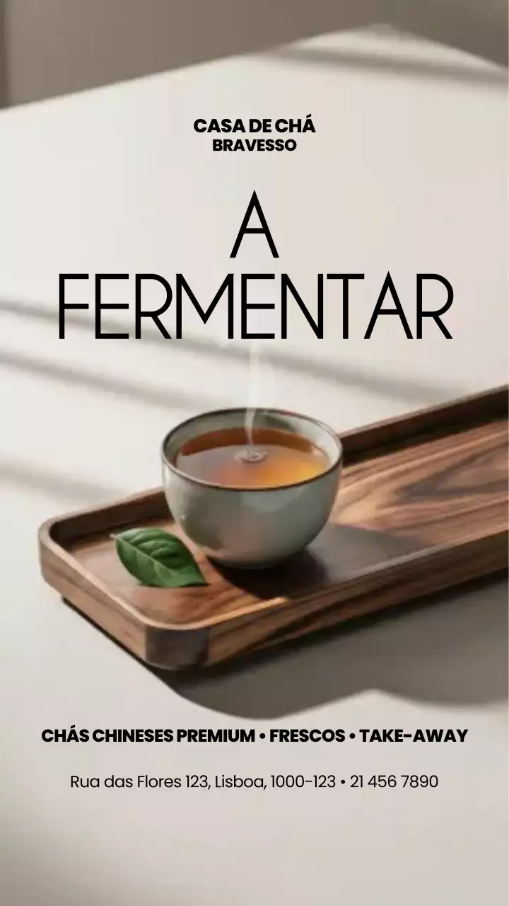 Publicação no Instagram sobre chá minimalista marrom