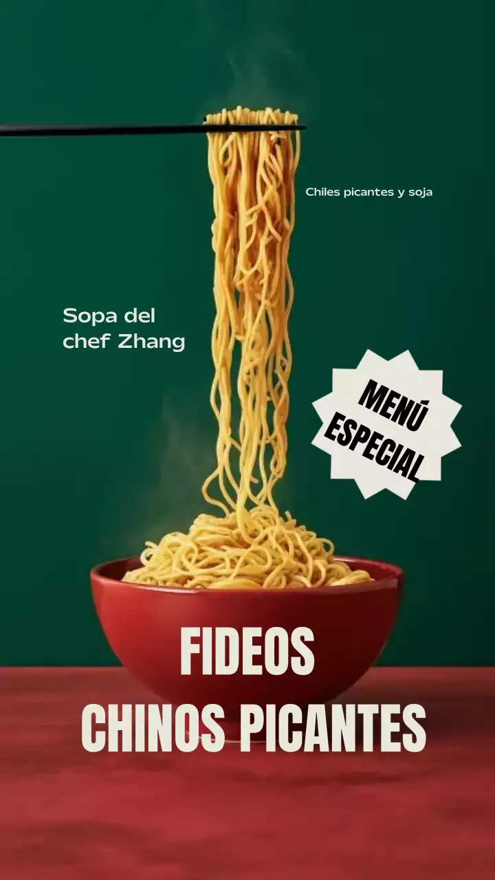 Historia de Instagram del anuncio de Red Modern Noodle