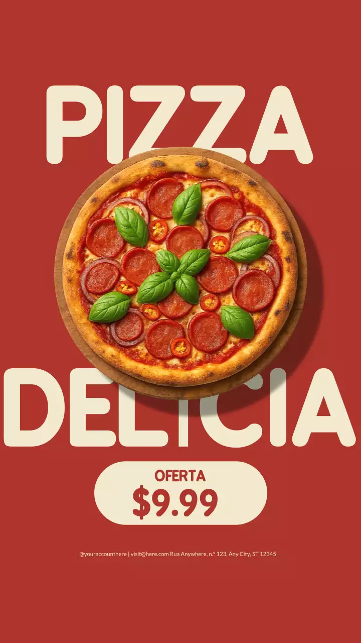Postagem promocional do Red Bold Pizza no Instagram