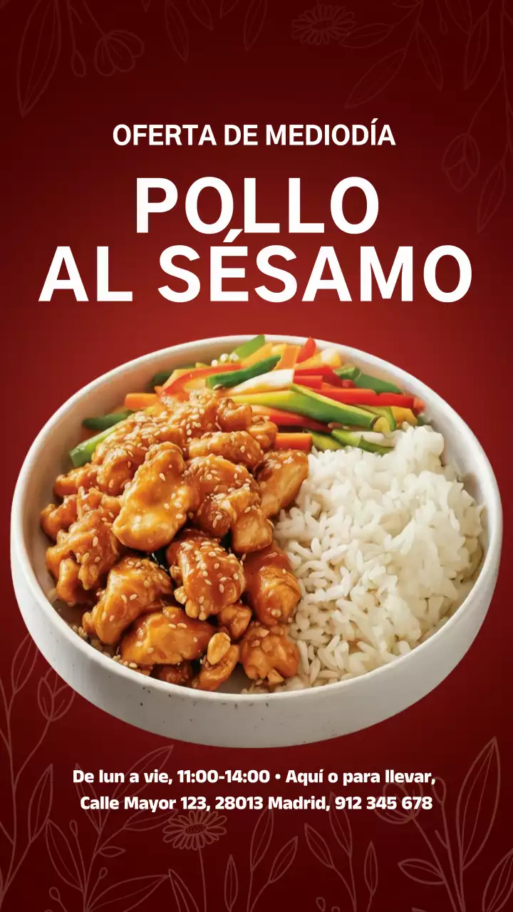 Historia de Instagram de promoción de comida moderna roja