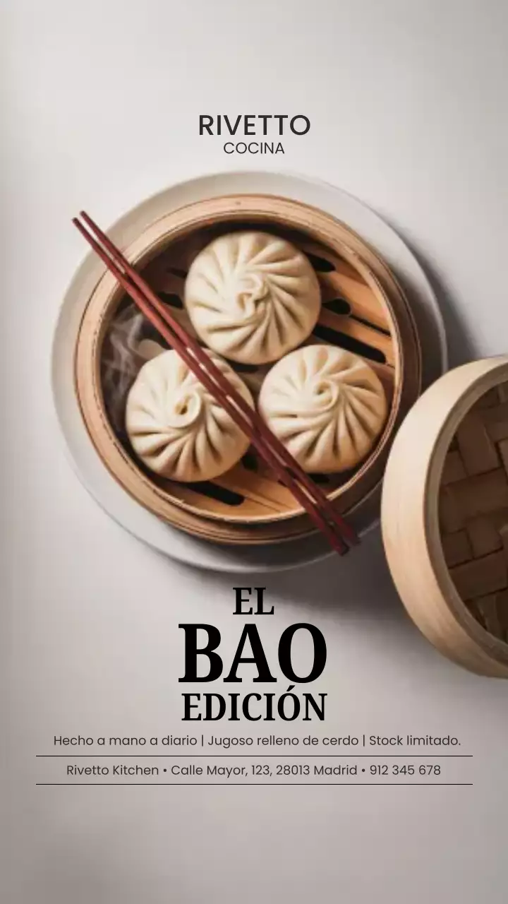 Historia de Instagram de promoción de dumplings tradicionales beige