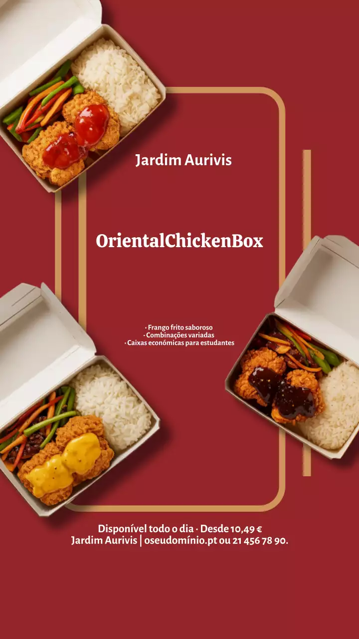 História do Instagram do anúncio do Red Modern Chicken