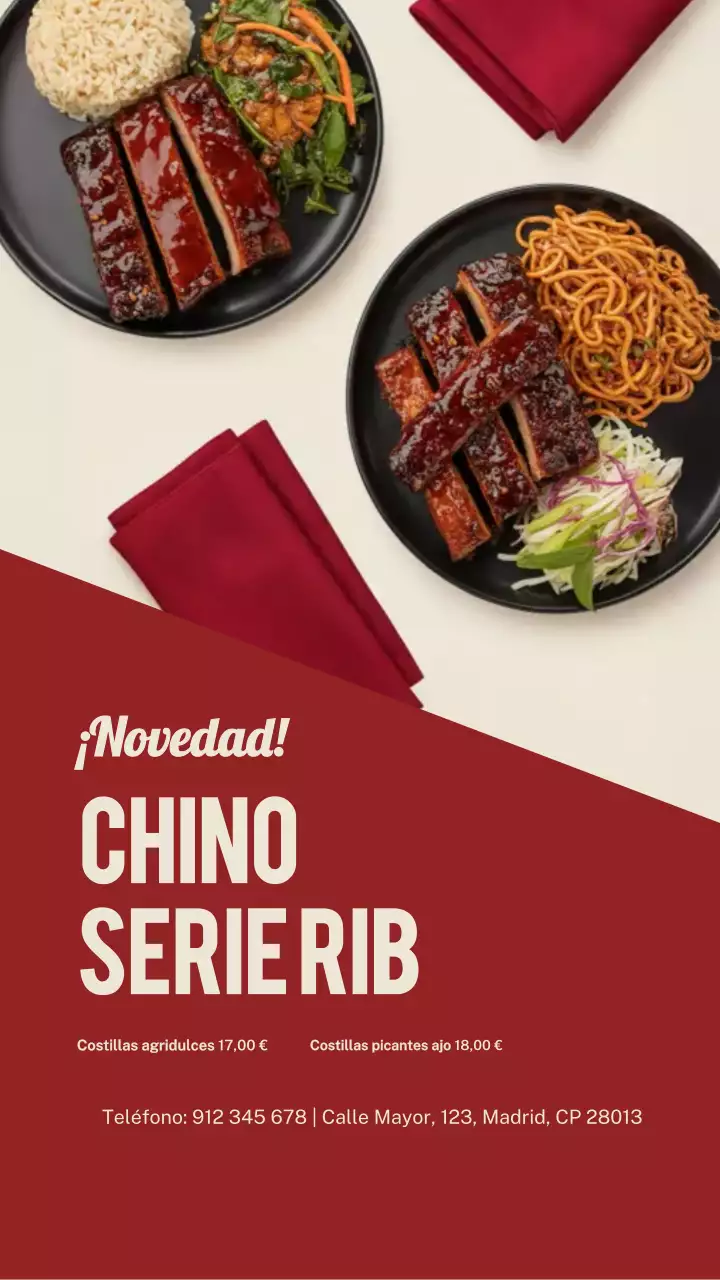 Historia de Instagram del anuncio de comida moderna roja