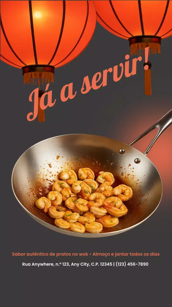 Anúncio da Orange Traditional Cuisine no Instagram Story