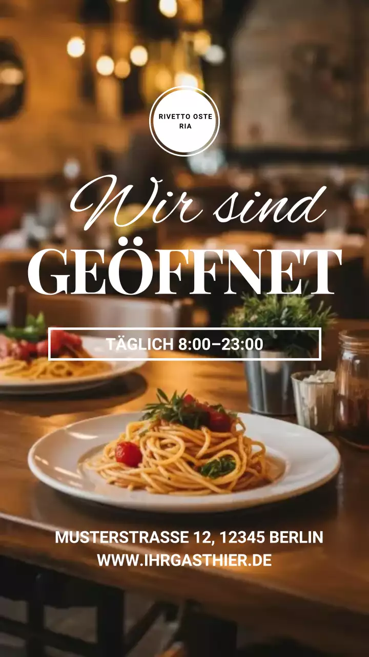 Instagram-Story zur Ankündigung des Brown Rustic Restaurants