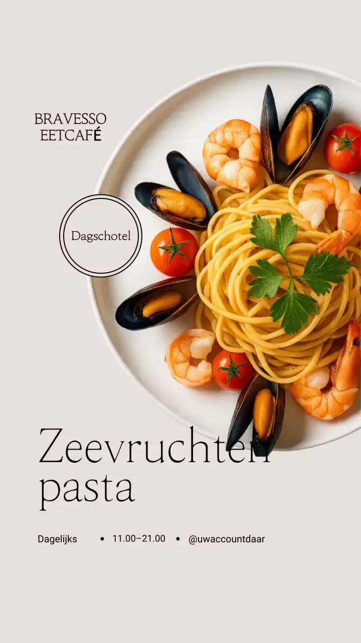 Beige Elegante Pasta Advertentie Instagram Post