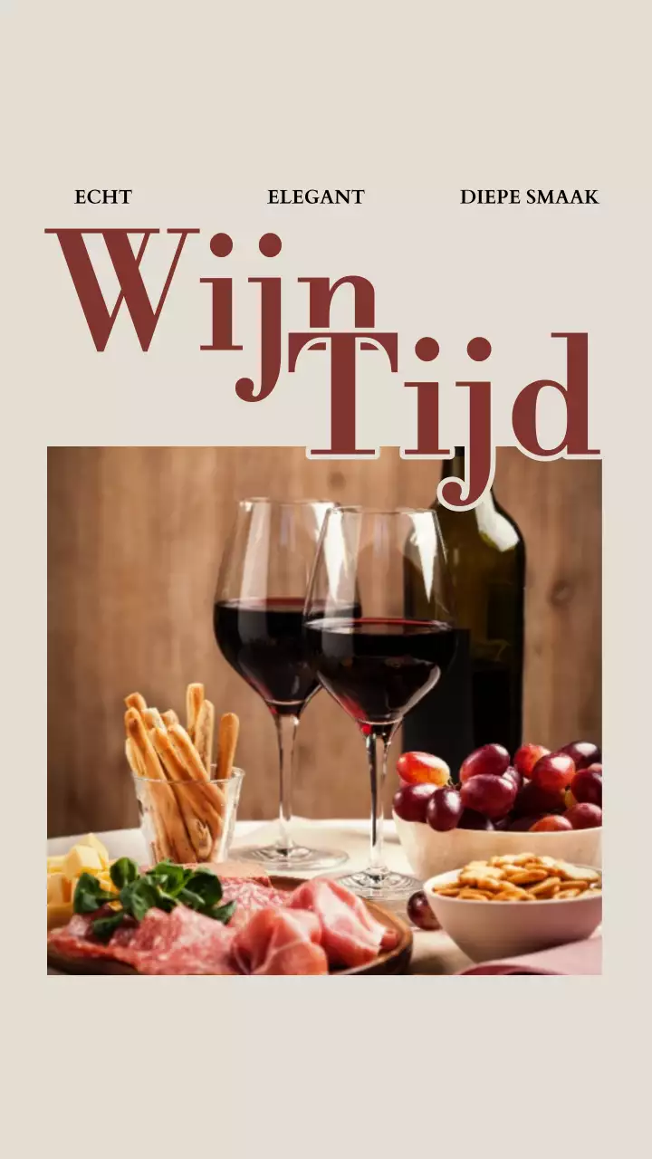Instagram-bericht met uitnodiging voor elegant dineren met wijn