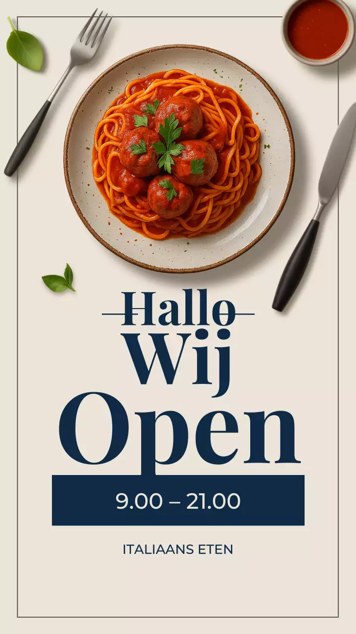 Beige Modern Restaurant Aankondiging Instagram Post