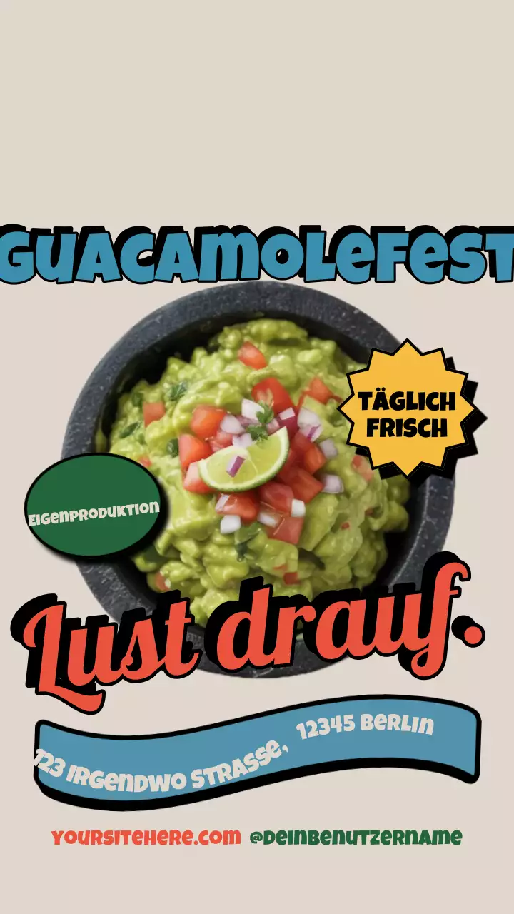 Instagram-Post zur Guacamole-Werbung in Grün