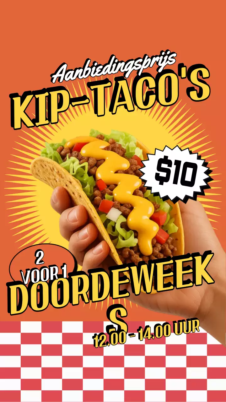 Instagramverhaal over de promotie van Orange Retro Taco