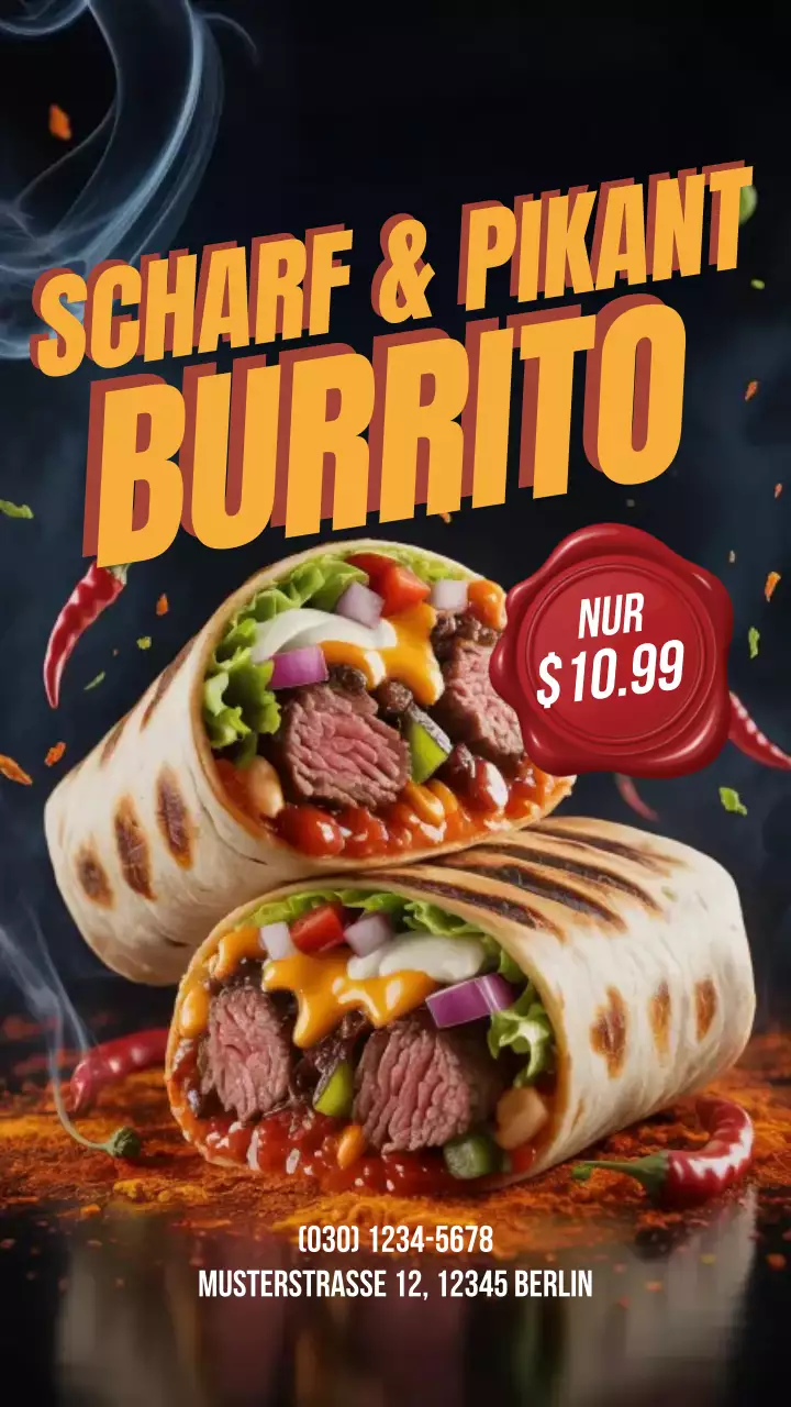 Instagram-Post zur Werbung für Red Bold Burrito