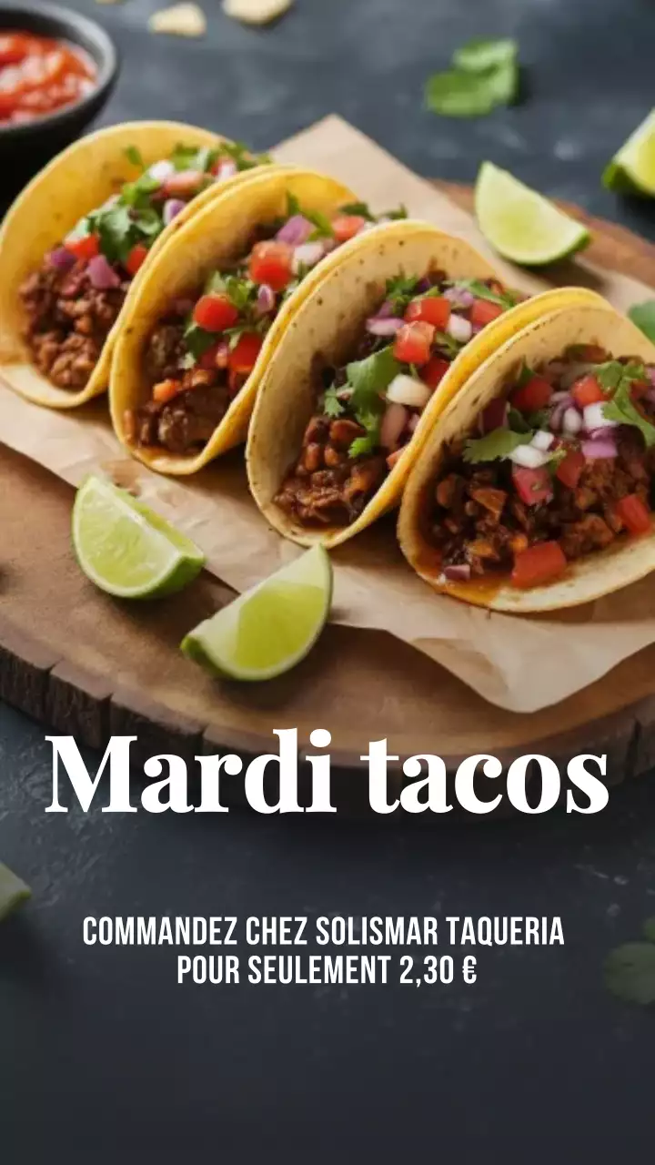 Histoire Instagram de la promotion des tacos rustiques de la marine