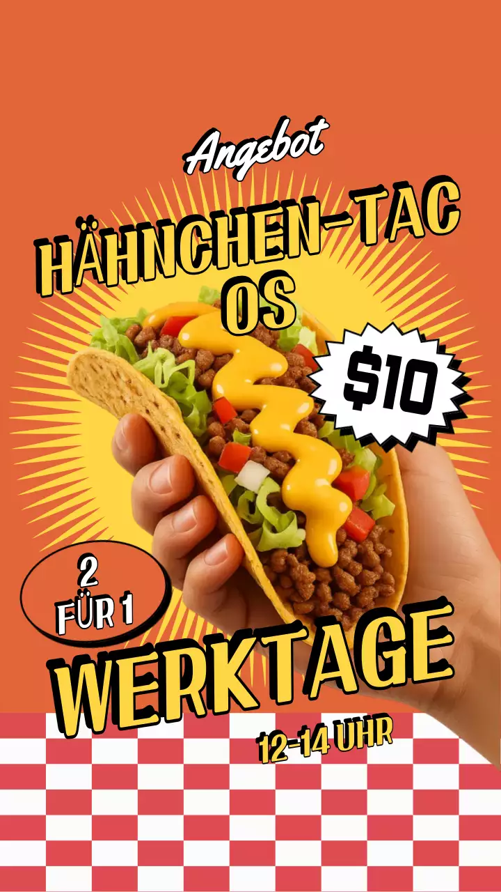 Instagram-Story zur Orange Retro Taco-Werbung