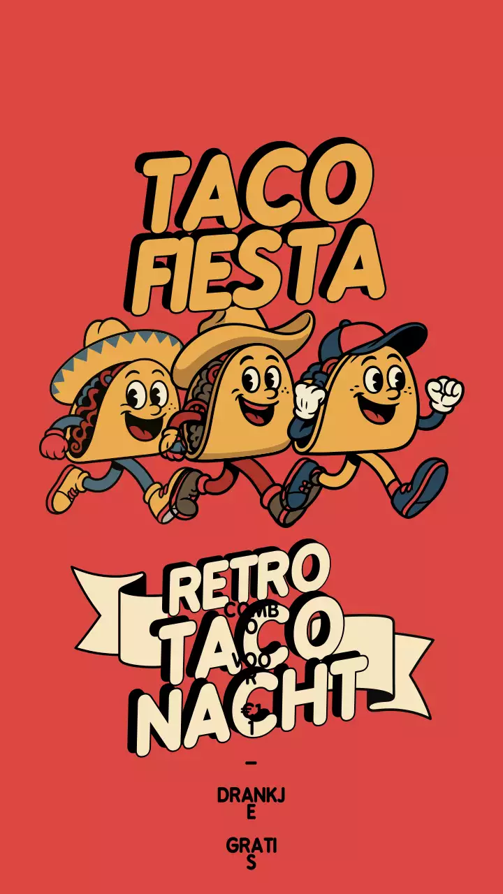 Instagramverhaal van Red Retro Taco Promotie