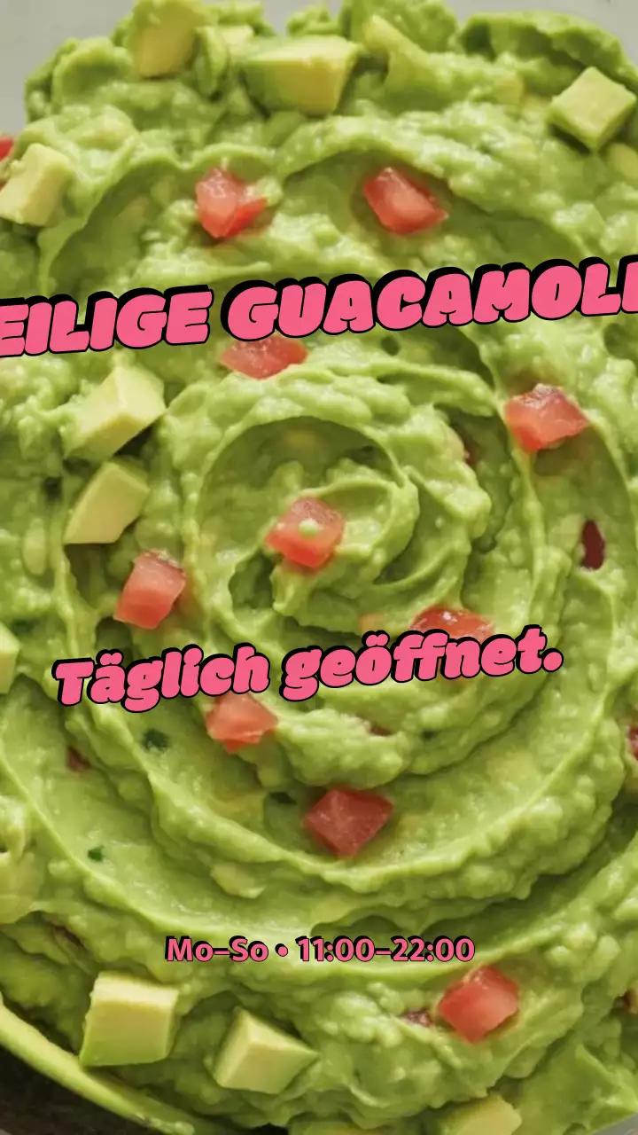 Instagram-Beitrag mit Werbung für kräftige grüne Guacamole