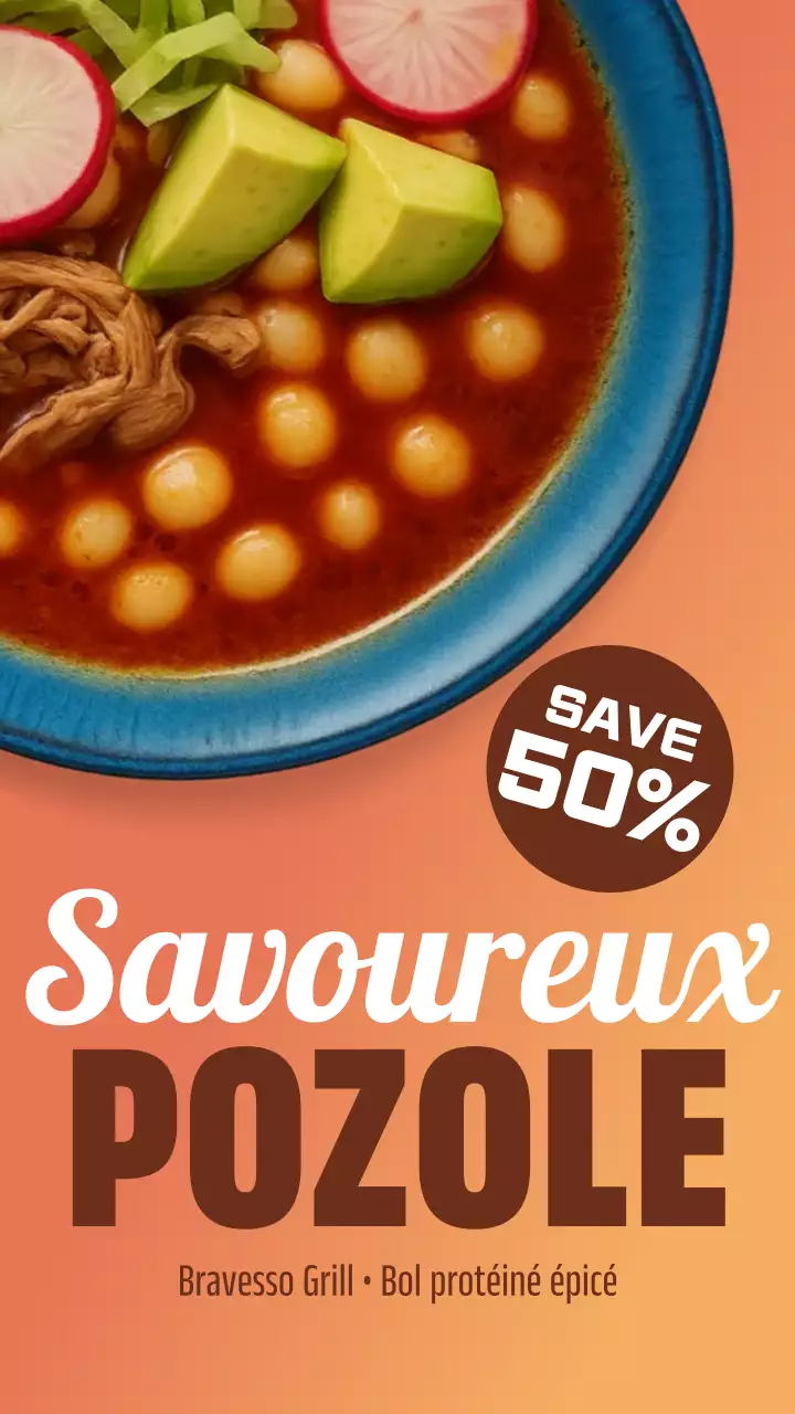 Publication Instagram de promotion de Pozole à la mode orange