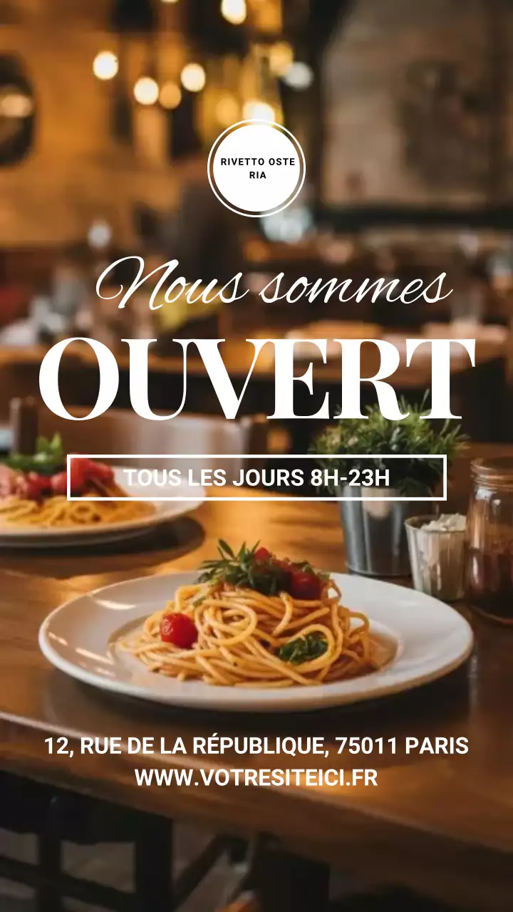 Annonce du restaurant Brown Rustic sur Instagram