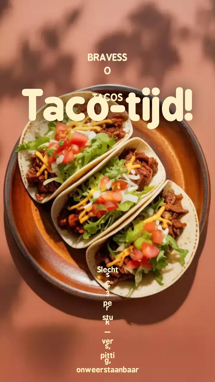 Instagramverhaal over de promotie van Brown Rustic Taco