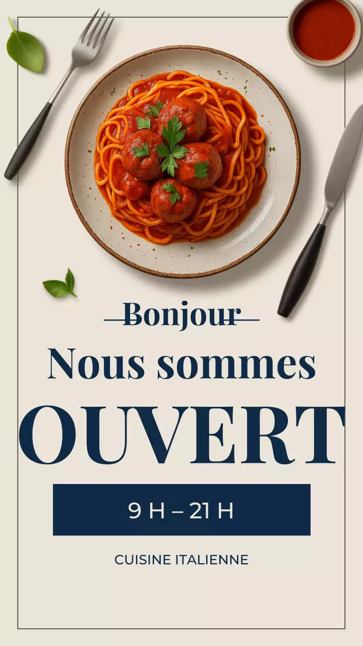 Publication Instagram d'annonce du restaurant Beige Modern