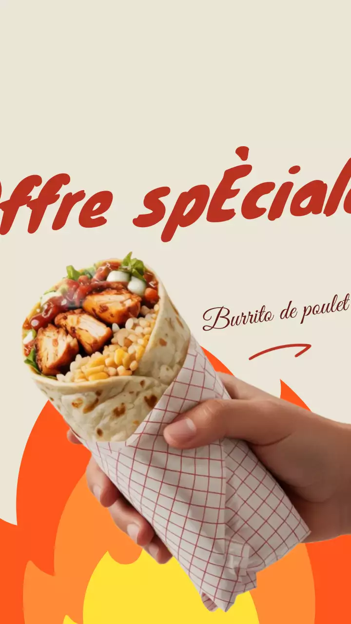 Publication Instagram sur la promotion de la nourriture moderne beige