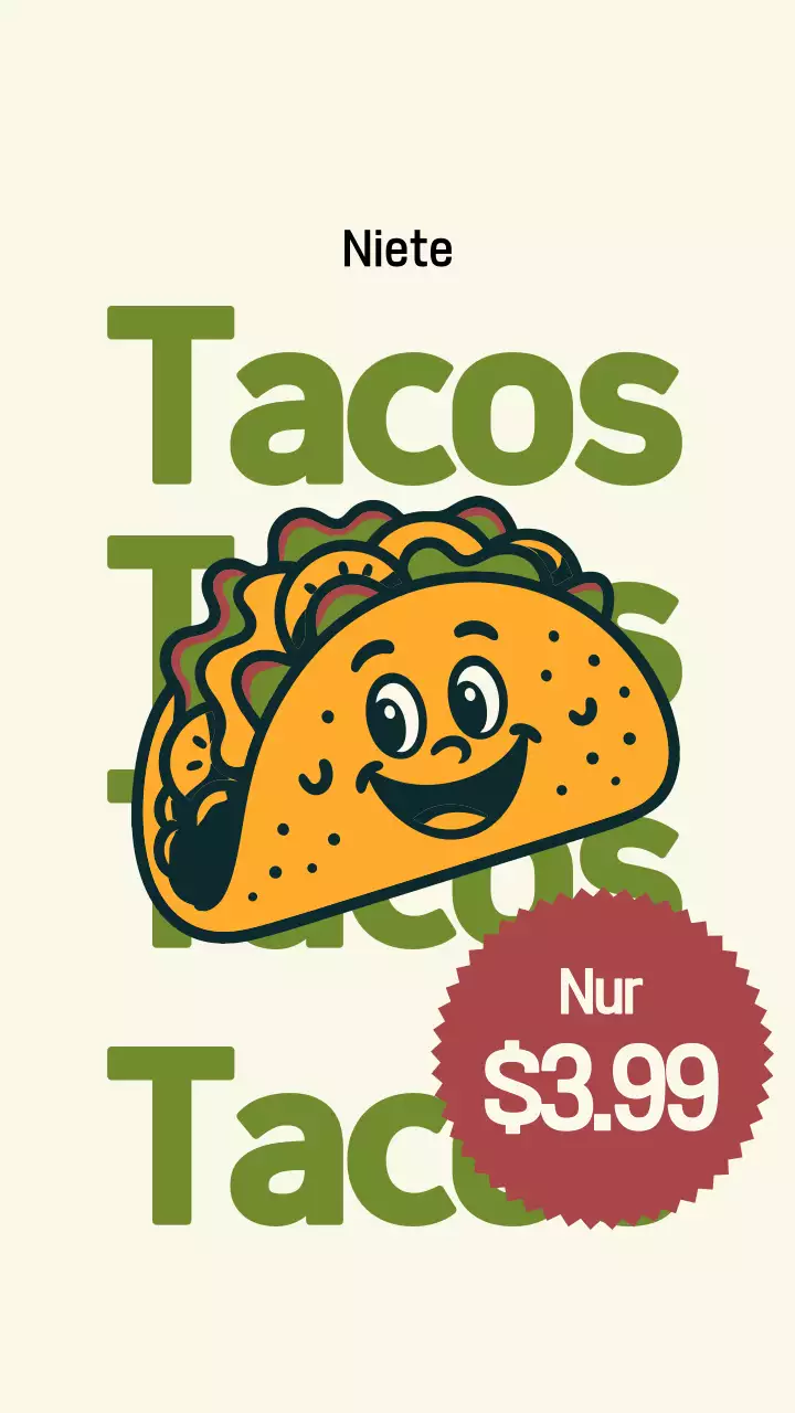 Instagram-Story zur Green Retro Taco-Werbung