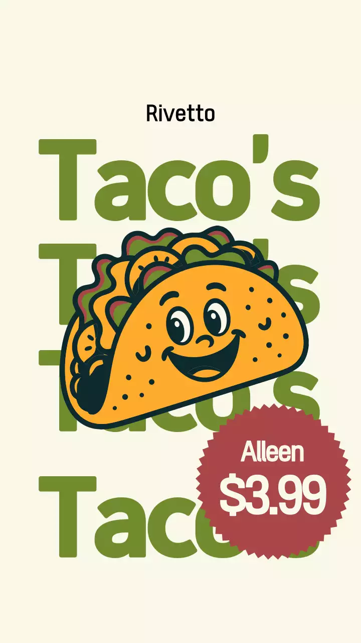 Instagramverhaal over de promotie van Green Retro Taco