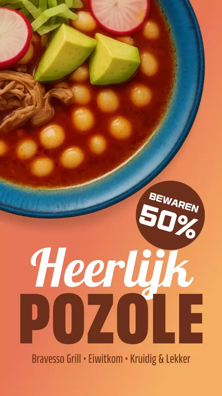 Oranje Trendy Pozole Promotie Instagram Post