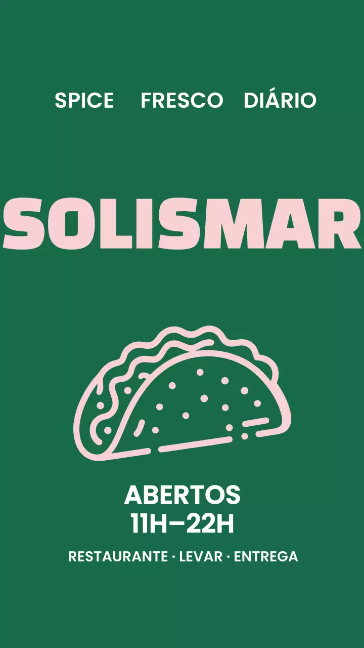 Publicação no Instagram sobre o Green Modern Taco