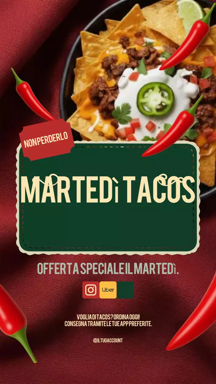 Post di Instagram sulla promozione Red Trendy Taco