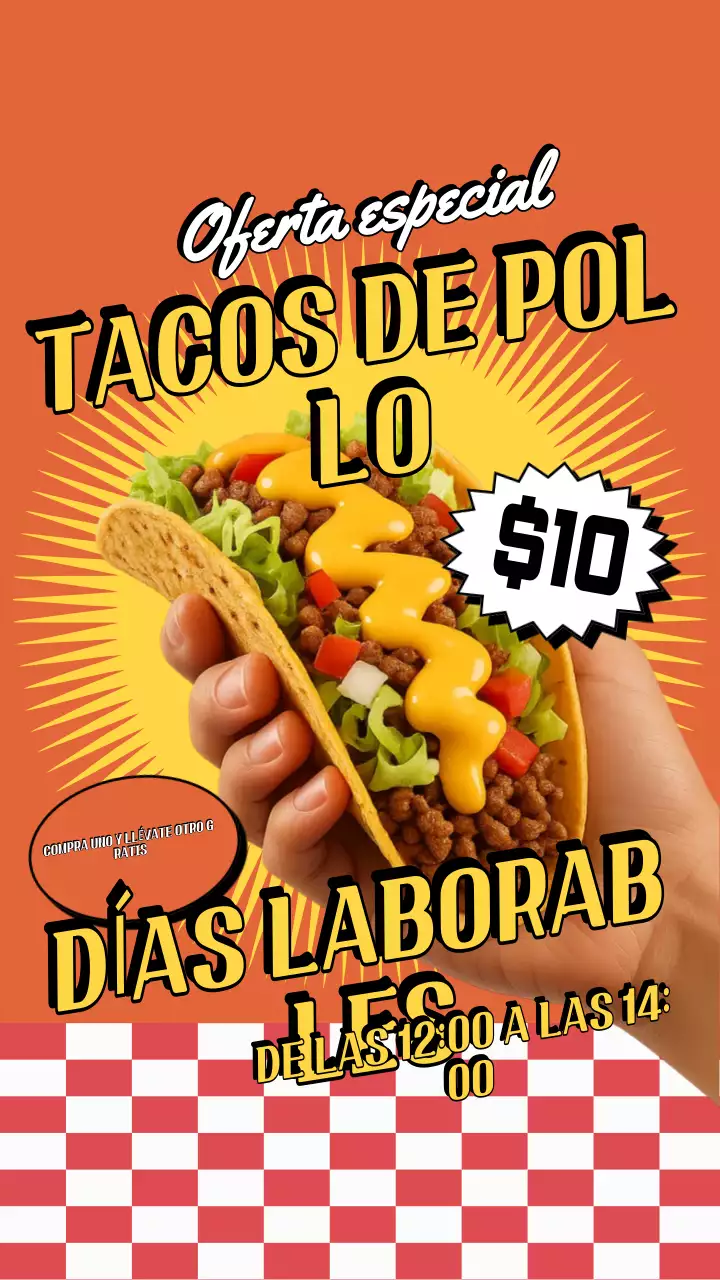 Historia de Instagram de promoción de Orange Retro Taco