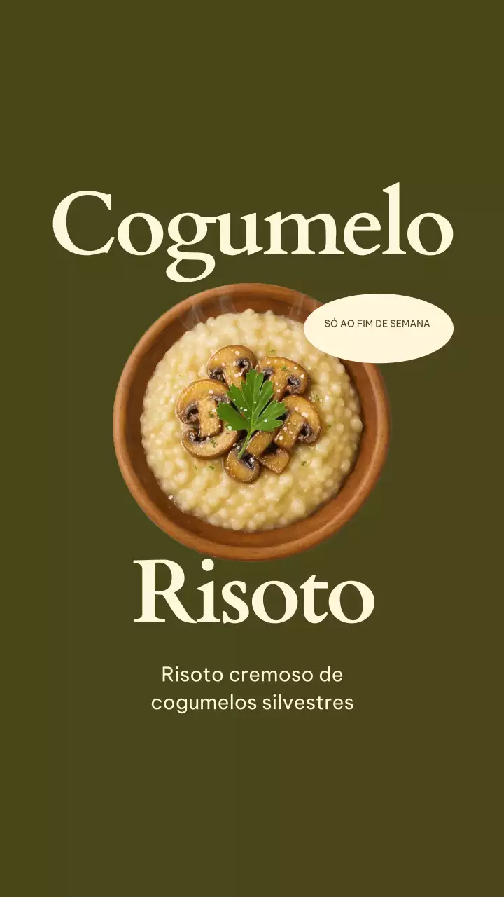Postagem no Instagram para promoção de alimentos minimalistas e verdes