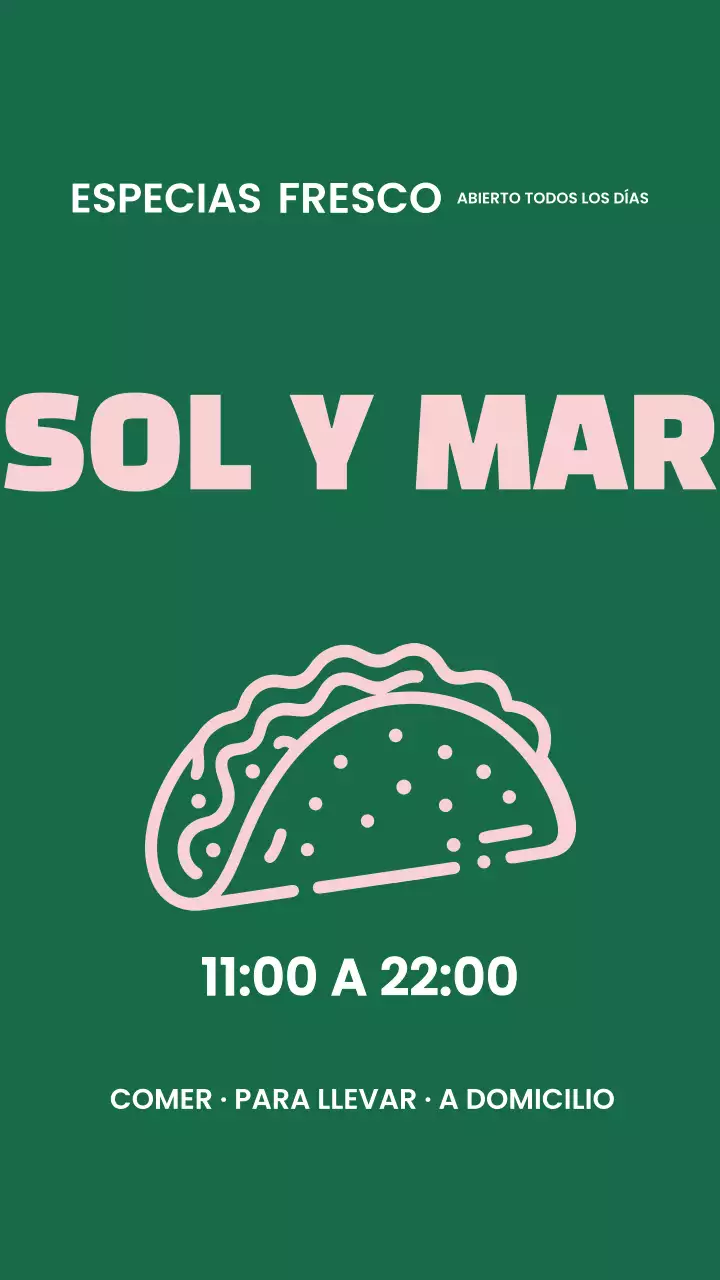 Publicación de Instagram del anuncio de Green Modern Taco